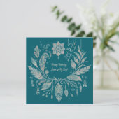 Volledig Aanpasbare Boho Bloemenkrans Kaart (Staand voorkant)