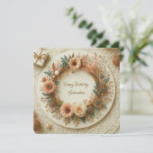 Volledig Aanpasbare Boho Bloemenkrans Rond Kaart (Staand voorkant)