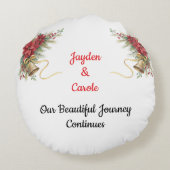 Volledig aanpasbare eerste kerstboomversiering rond kussen (Achterkant)