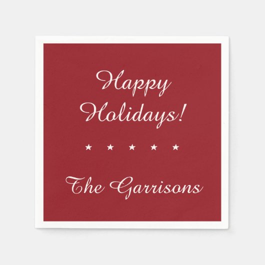 Volledig aanpasbare Feestdagen papieren servetten (Voorkant)