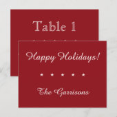 Volledig aanpasbare Feestdagen tafelkaarten (Voorkant / Achterkant)