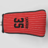 Volledig aanpasbare kleuren honkbalshirt strepen n golfheadcover (Voorkant)