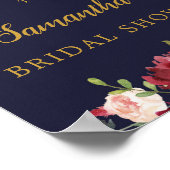 Volledig aanpasbare marine roodachtig bruine bloem poster (Hoek)