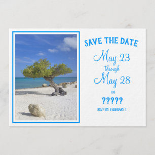 Volledig aanpasbare Save the Date Aruba Divi Boom Kaart