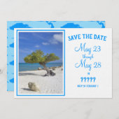 Volledig aanpasbare Save the Date Aruba Divi Boom Kaart (Voorkant / Achterkant)