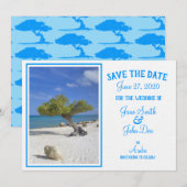 Volledig aanpasbare Save the Date Aruba Divi Tree Kaart (Voorkant / Achterkant)