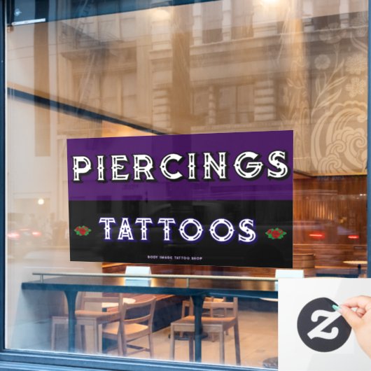 Volledig aanpassen Tattoo Shop Piercings Tattoos Raamsticker (Cafe Raam)