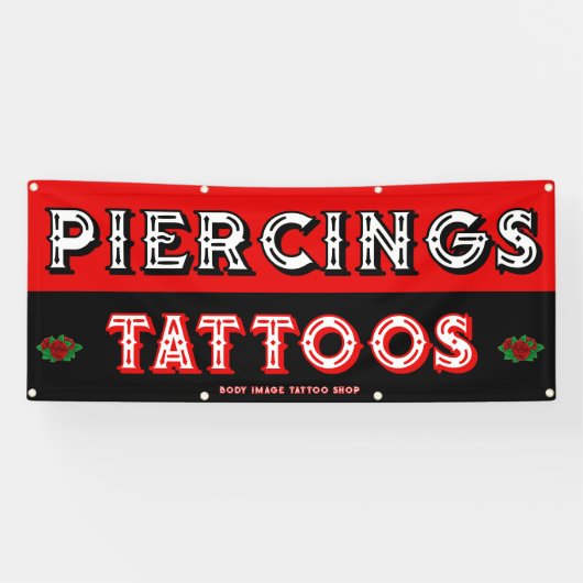 Volledig aanpassen Tattoo Shop Trek klanten aan Spandoek (Horizontaal)