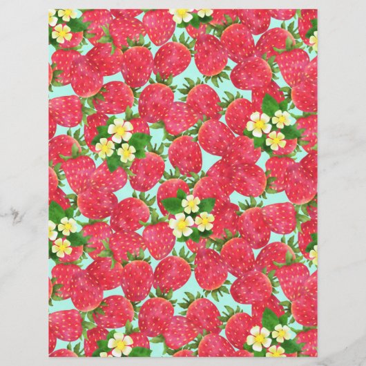 Volledig aardbeienblauw papier (Achterkant)