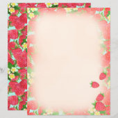 Volledig aardbeienblauw papier (Voorkant / Achterkant)