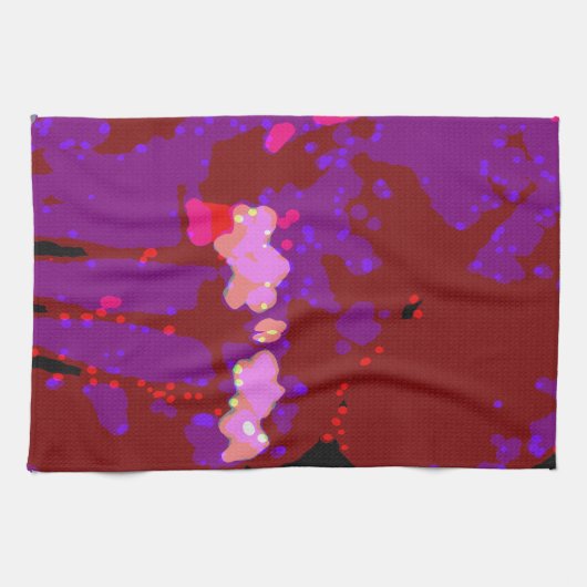 Volledig Abstracte Bougainvillea Theedoek (Horizontaal)