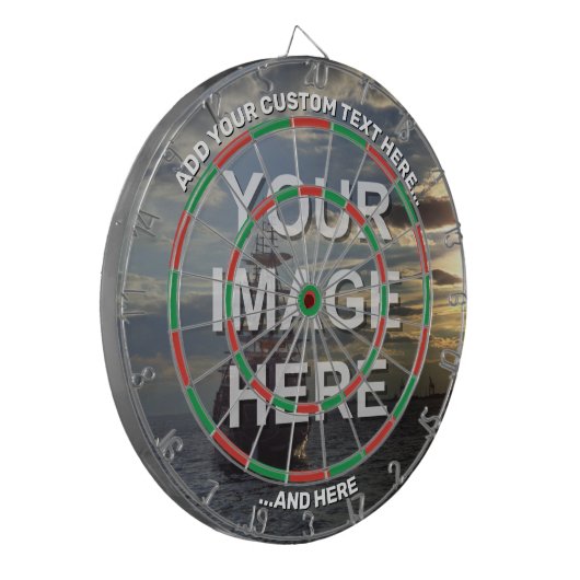 Volledig Afbeelding-dartboard met aangepaste tekst Dartbord (Voorkant Links)
