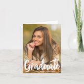 Volledig Afstuderen foto Chic Modern Script gevouw Aankondiging (Voorkant)