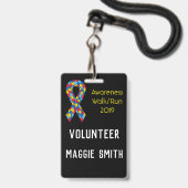 Volledig  autisme badge (Voorzijde met lanyard)