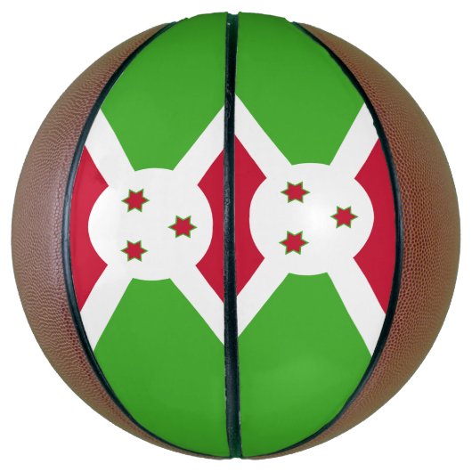 Volledig basketbal met de vlag van Burundi (Verticaal)