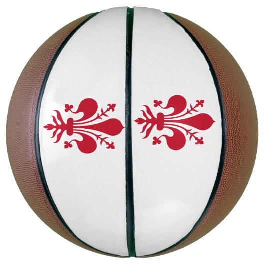 Volledig basketbal met de vlag van Florence (Verticaal)
