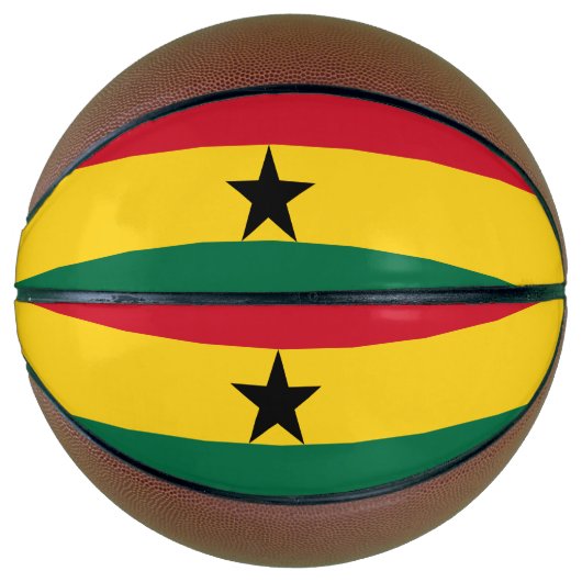 Volledig basketbal met de vlag van Ghana (Voorkant)