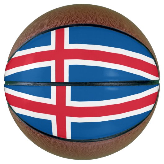 Volledig basketbal met de vlag van IJsland (Voorkant)