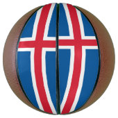 Volledig basketbal met de vlag van IJsland (Verticaal)