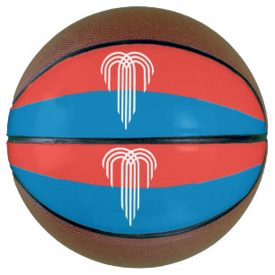 Volledig basketbal met de vlag van Kansas City