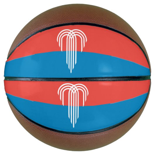 Volledig basketbal met de vlag van Kansas City (Voorkant)