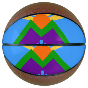 Volledig basketbal met de vlag van Manitou Springs