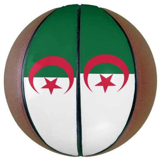 Volledig basketbal met vlag van Algerije (Verticaal)