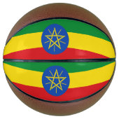 Volledig basketbal met vlag van Ethiopië (Voorkant)