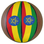 Volledig basketbal met vlag van Ethiopië (Verticaal)