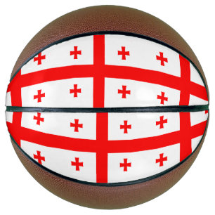 Volledig basketbal met vlag van Georgië