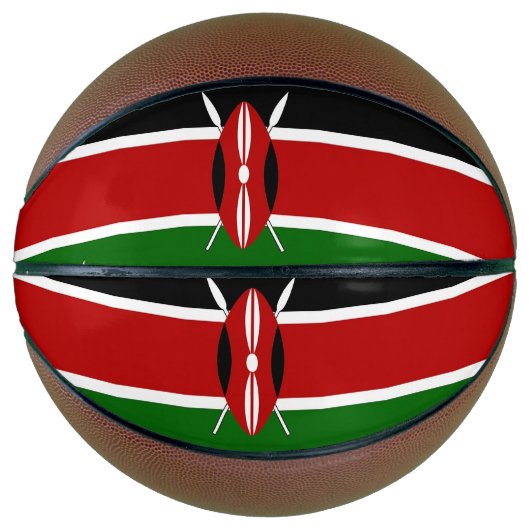 Volledig basketbal met vlag van Kenia (Voorkant)