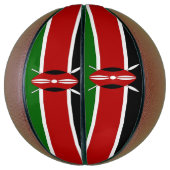 Volledig basketbal met vlag van Kenia (Verticaal)