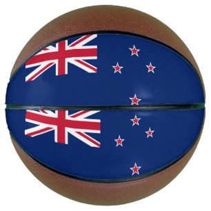 Volledig basketbal met vlag van Nieuw-Zeeland