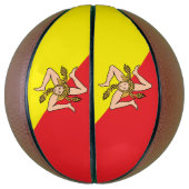 Volledig basketbal met vlag van Sicilië, Italië (Verticaal)