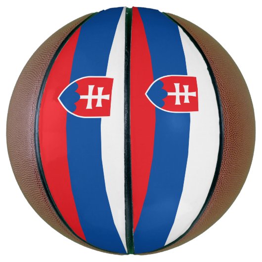 Volledig basketbal met vlag van Slowakije (Verticaal)