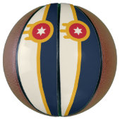 Volledig basketbal met vlag van Tulsa, Oklahoma (Verticaal)