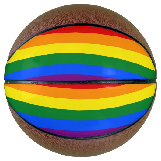 Volledig Basketball met Pride vlag van LGBT Basketbal (Voorkant)