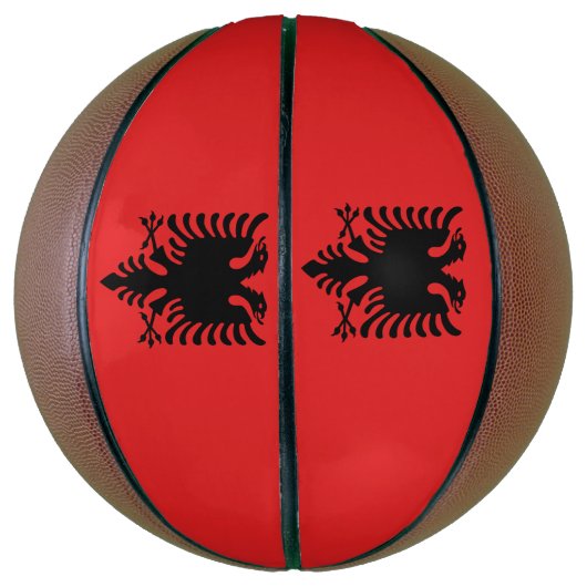 Volledig Basketball met vlag van Albanië Basketbal (Verticaal)