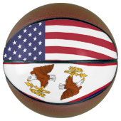 Volledig Basketball met vlag van Amerikaans Samoa Basketbal (Voorkant)