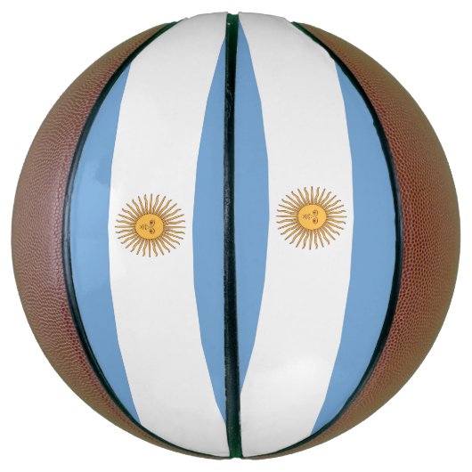 Volledig Basketball met vlag van Argentinië Mini Basketbal (Verticaal)