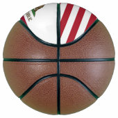Volledig Basketball met vlag van Californië, VS Basketbal (Rechts)