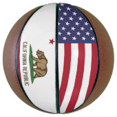 Volledig Basketball met vlag van Californië, VS Basketbal (Verticaal)