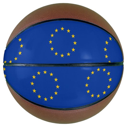 Volledig Basketball met vlag van de Europese Unie Basketbal (Voorkant)