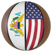 Volledig Basketball met vlag van de Maagdeneilande Mini Basketbal (Verticaal)