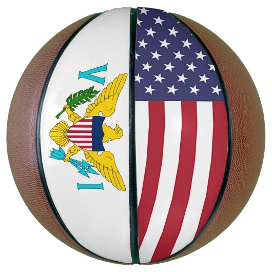 Volledig Basketball met vlag van de Maagdeneilande Mini Basketbal (Verticaal)