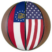 Volledig Basketball met vlag van Georgië, VS Mini Basketbal (Verticaal)