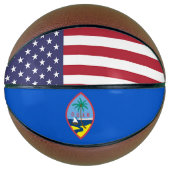Volledig Basketball met vlag van Guam, VS Mini Basketbal (Voorkant)