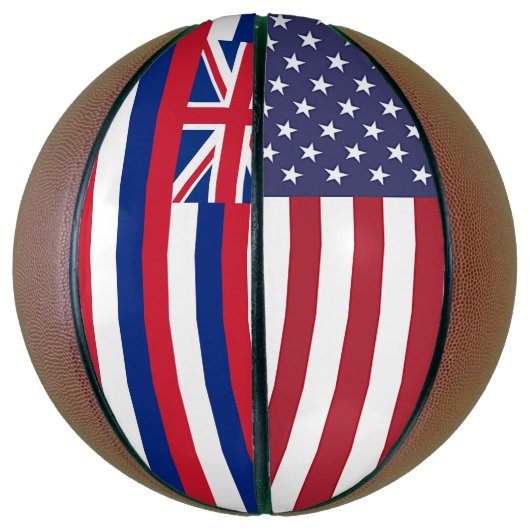 Volledig Basketball met vlag van Hawaii, VS Mini Basketbal (Verticaal)