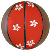 Volledig Basketball met vlag van Hongkong Basketbal (Verticaal)