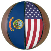 Volledig Basketball met vlag van Idaho, VS Mini Basketbal (Verticaal)